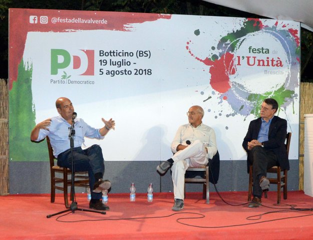 Nicola Zingaretti e Claudio Bragaglio 4 agosto Festa Valverde 2018 Botticino BS